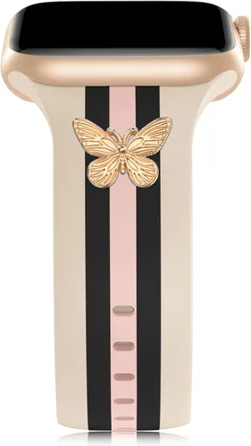 Vista 16 de Banda de diseñador con adornos decorativa compatible con Apple Watch de 38mm 40mm 41mm 42mm 44mm 45mm 46mm 49mm, para mujeres y hombres, pulseras