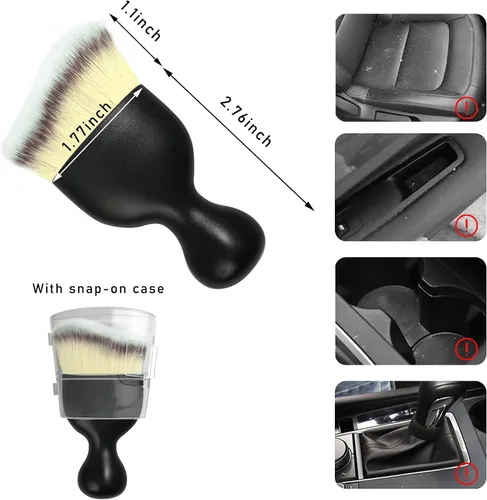 Vista 2 de Cepillo para polvo interior de coche Dickno, cepillos de detalle de auto suaves sin rayones, herramienta universal de limpieza interior de vehículo