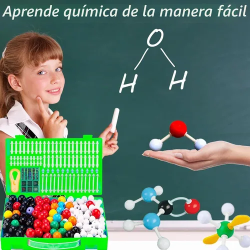 Vista 6 de EXBEPE Kit de modelo molecular de química 452 piezas con C60, conjunto de ciencia educativa Aprendizaje Química Átomos, Vínculos y Estructuras