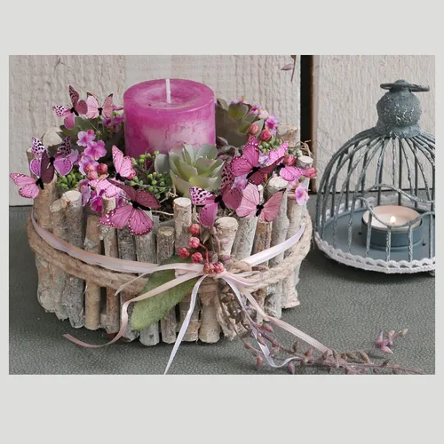 Vista 3 de Paquete de 12 decoraciones de mariposa, decoración de estacas de mariposa 3D, 2 tamaños de adorno de mariposa para el hogar, flores falsas