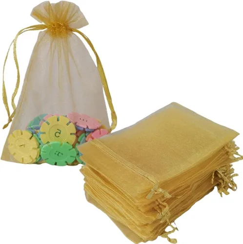 Vista 24 de Paquetes de 50 bolsas de organza de regalo de 4 x 6 pulgadas, cordón negro a granel para baby shower, Navidad, cumpleaños de profesores, recuerdos