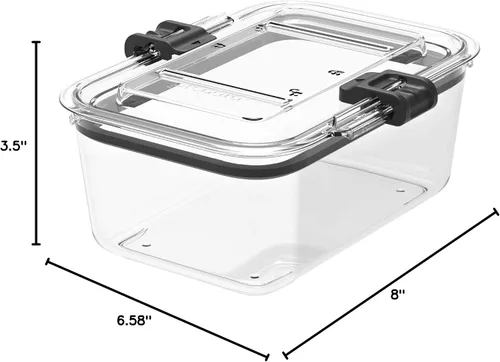 Vista 9 de Prepara Latchlok - Recipiente de almacenamiento de alimentos Tritan de 5.25 tazas, juego de 2, transparente