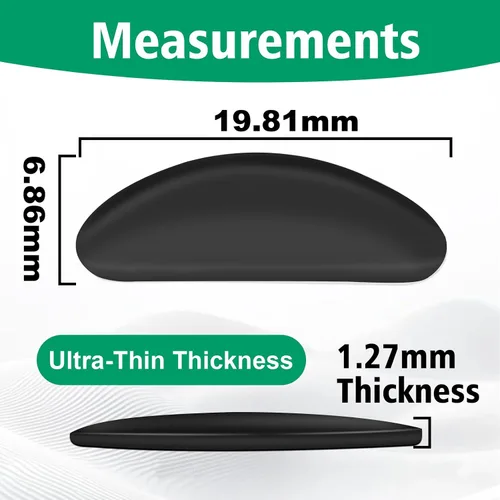 Vista 2 de Almohadillas nasales para lentes – 0.069 pulgadas de silicona ultrafina antideslizante agarre adherente, almohadillas de repuesto antideslizantes