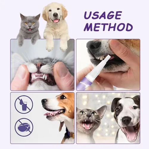 Vista 4 de Cepillo de dientes para mascotas, limpiador de dientes y aliento más fresco, gel de reparación oral para mascotas, gel de blanqueamiento