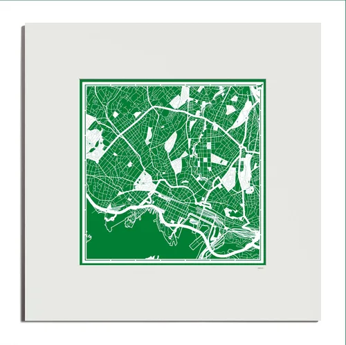 Vista 110 de O3 Design Studio Mapa de corte de papel de París, color negro mate, 20 x 20 pulgadas, arte en papel