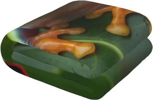 Vista 5 de Delerain Manta suave de rana 3D de 40 x 50 pulgadas, manta ligera de franela polar para sofá, cama, sofá, viajes, campamento, para niños y adultos