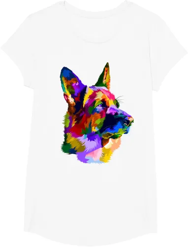 Vista 69 de Camiseta con retrato de pastor alemán para dueños de perros, Negro, S