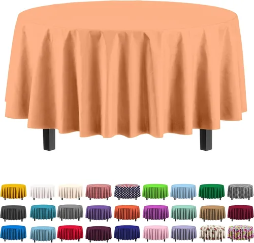 Vista 9 de Party Solids Paquete de 4 manteles de plástico color azul aguamarina, 54 x 108 pulgadas, mantel desechable para fiestas y pícnics