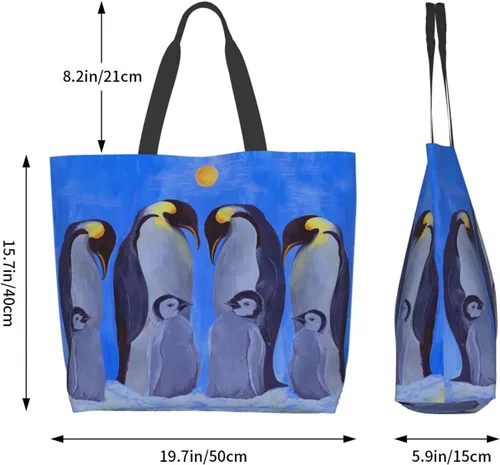 Vista 2 de Famame Canvas Tote Bag Large Women Casual Shoulder Bag Handbag Reusable Multipurpose Shopping Grocery Bag For Outdoors
