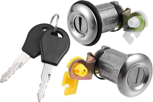 Vista 10 de X AUTOHAUX 4 calcomanías negras brillantes para cerradura de puerta de automóvil, cubiertas de perno de barra, accesorios de decoración