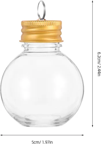 Vista 3 de BESTonZON 10 bolas de alcohol de Navidad, bombillas de botella de 1.7 fl oz con forma de adornos de Navidad de plástico transparente, colgante