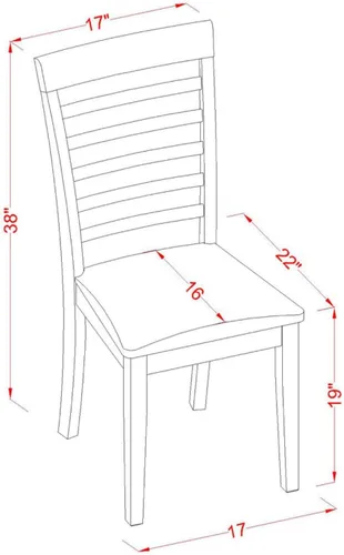 Vista 5 de East West Furniture DLML3-MAH-C - Juego de comedor de 3 piezas que contiene una mesa de comedor redonda con gotas y 2 sillas tapizadas de tela