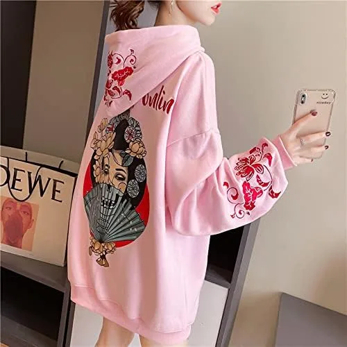 Vista 4 de Sudadera japonesa Sakura con capucha Y2K Anime Fairy Grunge, sudadera estética gótica de hadas