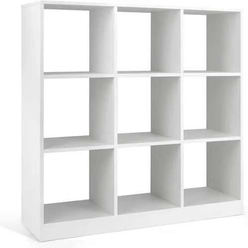 Vista 12 de Giantex Estantería de 4 cubos de 56 pulgadas de alto, natural independiente de 15 pulgadas de ancho y 5 niveles con 4 kits antivuelcos, organizador
