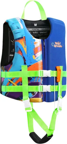 Vista 19 de HeySplash Chaleco de natación para niños pequeños, chaqueta de natación para niños de 30-50/50-80 libras, chaleco flotante para niños con correa