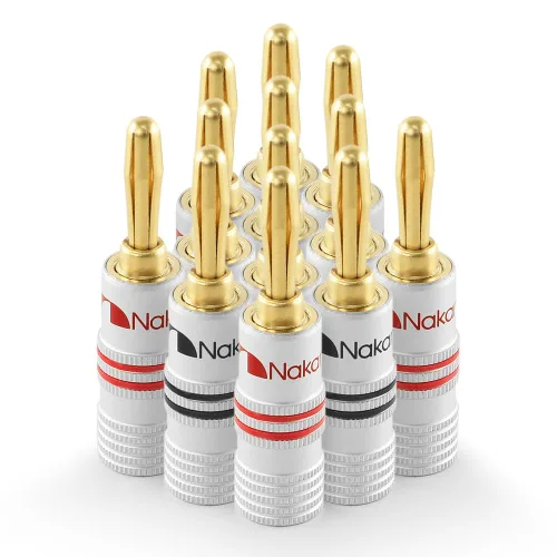 Vista 13 de Nakamichi Excel Series - Enchufes tipo banana chapados en oro de 24 quilates, calibre 18 AWG, tamaño de 0.157 in para altavoces, amplificador