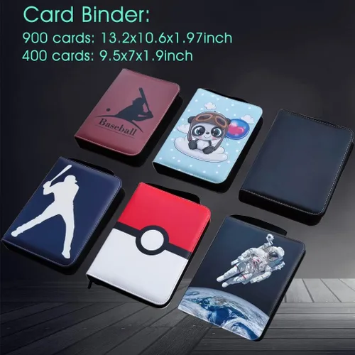 Vista 5 de Carpeta de tarjetas de béisbol Álbumes de tarjetas comerciales: Se adapta a 400 tarjetas con 50 fundas extraíbles Juego deportivo Soporte protector
