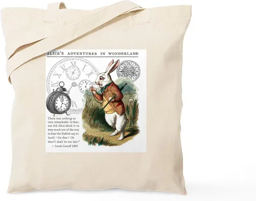 Vista 33 de CafePress Ascii Rabbit Tote Bag - Bolsa de lona natural, bolsa de compras reutilizable
