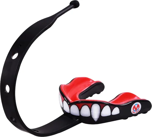 Vista 15 de Oral Mart - Protector bucal deportivo con correa para fútbol, lacrosse, hockey sobre hielo, taekwondo