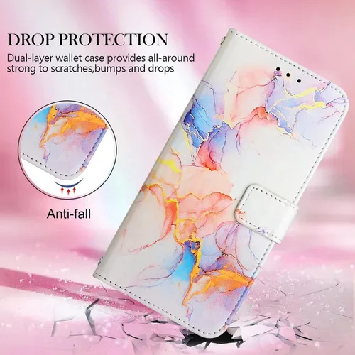 Vista 4 de Redmi Note 11 Pro 5G, funda de piel tipo cartera con tarjetero y soporte para tarjetas para niñas y mujeres, diseños de mármol, funda protectora