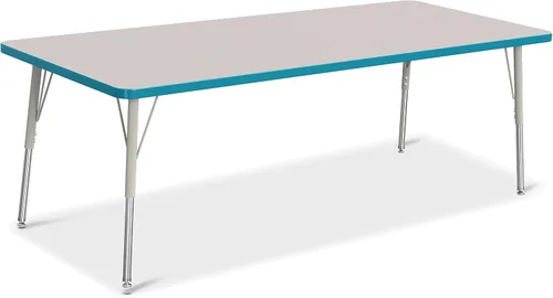 Vista 42 de Berries Mesa rectangular para actividades, altura A, Gris/Negro/Negro, 1