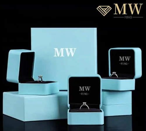 Vista 7 de Mwring PVD - Anillo de compromiso de moissanita para mujer, anillo de boda de plata de ley 925 con chapado en oro de 18 quilates, anillo