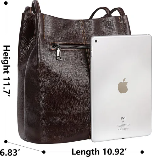 Vista 39 de Iswee - Bolsos de cuero genuino, diseño de hombro Hobo, bolsos para mujer