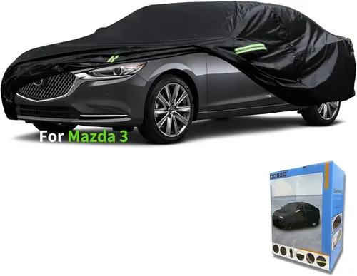 Vista 22 de Funda para automóvil Mazda, impermeable para todo tipo de clima, protección UV, resistente al viento, para todo tipo de clima, protección UV