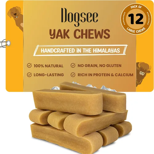 Vista 8 de Dogsee Himalayan Yak Chews (XL - 6 masticables) Masticables de yak para perros grandes Golosinas para perros Ayuda al dolor