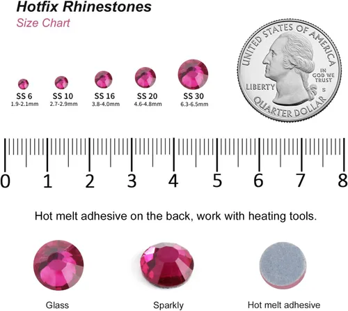 Vista 185 de 6000 PIEZAS Diamantes de Imitación Hotfix a Granel, Diamantes Naranja para Manualidades y Ropa, Diamantes de Imitación para Decoración DIY, SS10