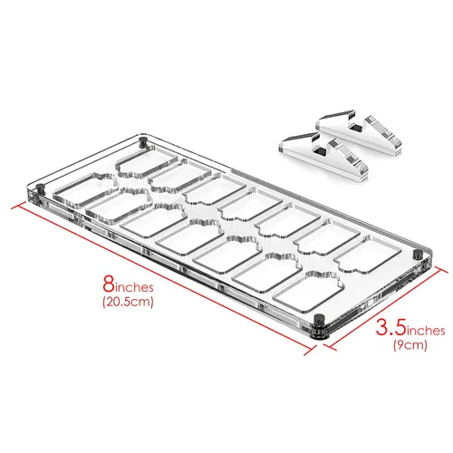 Vista 4 de GEEKRIA Game Card Case Compatible with Nintendo Switch 14 Cartridge Slots Holder Protective Shockproof Display Cabinet Game Card Case Transparent