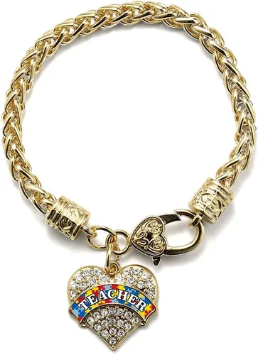 Vista 221 de Inspired Silver - Pulsera de plata con dije de corazón pavé con circonitas cúbicas