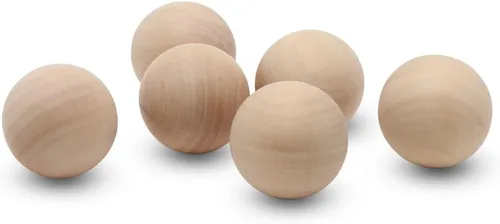 Vista 12 de Bolas de madera pequeñas de 1-3/4 pulgadas, paquete de 10 bolas de madera para manualidades y proyectos de bricolaje, bolas de madera de abedul