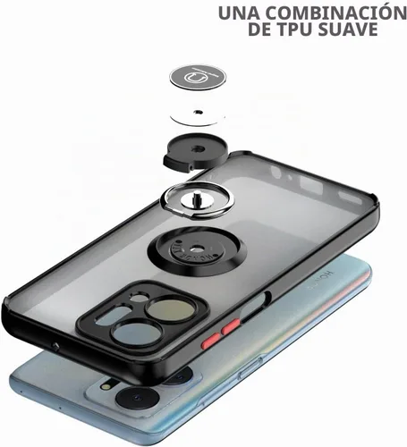 Vista 2 de QUIETIP Funda compatible con Xiaomi Redmi Note 12S con protector de pantalla, TPU + policarbonato duro a prueba de golpes, anillo magnético