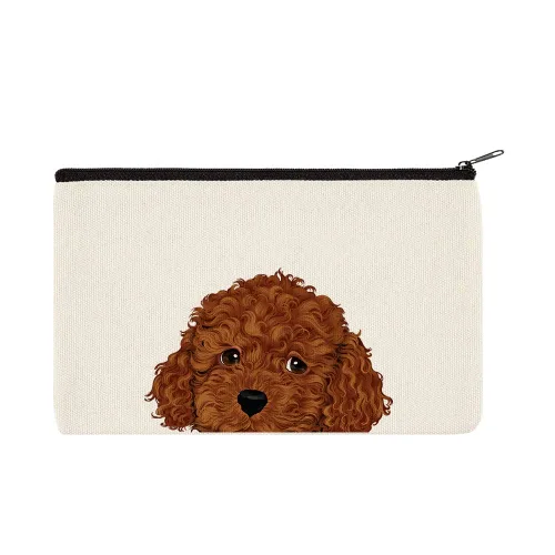Vista 7 de WIRESTER Bolsa de maquillaje de lona con cremallera, bolsa de cosméticos, estuche organizador para mujeres y niñas, bolsa de cosméticos de viaje