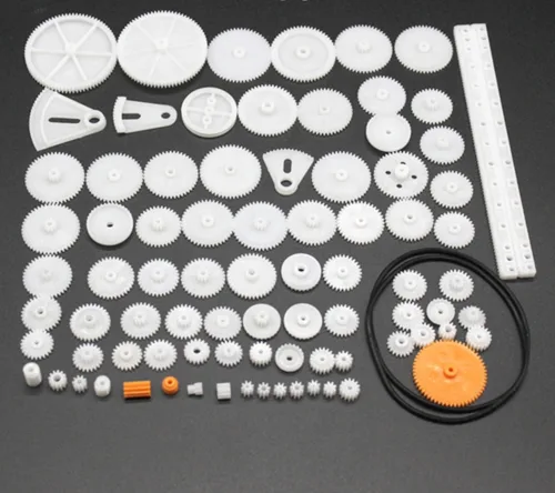Vista 7 de Juego de engranajes de motor de plástico de 0.5 moldes, kits de engranajes de corona de plástico, engranaje de tornillo sin fin de engranaje de 105