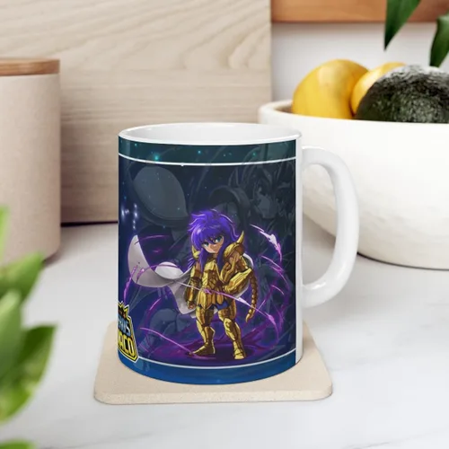 Vista 2 de Escorpion, Los Caballeros del Zodiaco, Taza de cerámica 11 Oz
