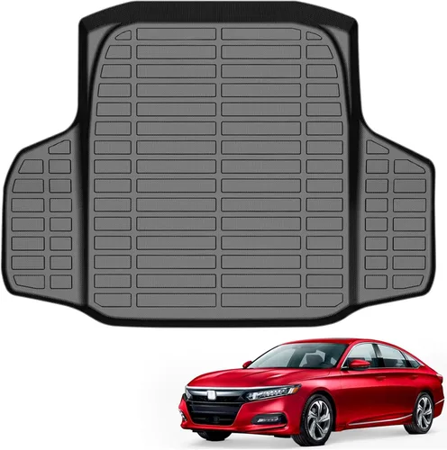 Vista 19 de Auxko Alfombrillas para todo tipo de clima, tapete de carga con respaldo para Honda Pilot 8 pasajeros 2016-2022, forros de elastómero termoplástico