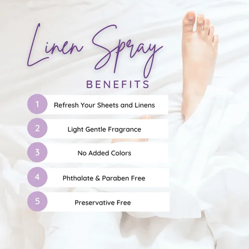 Vista 3 de Spray de lino de crema de mantequilla de vainilla, 2 onzas – Eclectic Lady Sheet and Linen Spray – Sin colores artificiales, parabenos