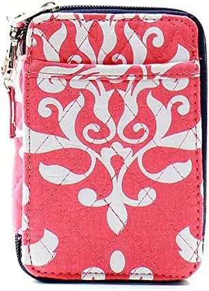 Vista 5 de Damasco Floral Bloom Print Acolchado Mini Billetera Pulsera Verde, Verde