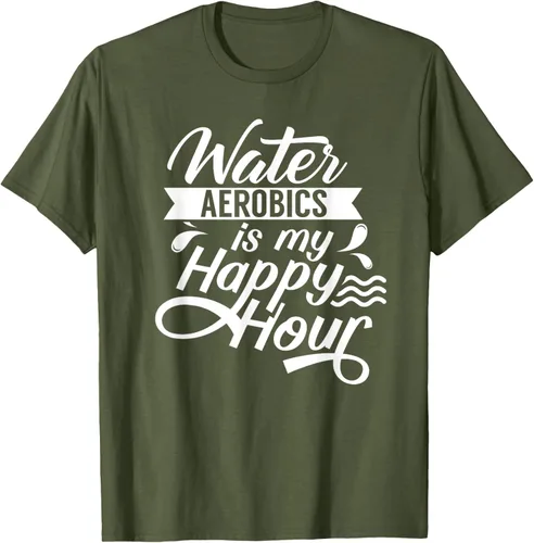 Vista 5 de Water Aerobics Is My Happy Hour Hobby Instructor Aqua Camiseta Negro