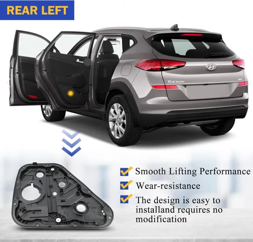 Vista 4 de X4XZ Elevalunas trasero izquierdo de fábrica OEM sin motor para Hyundai Tucson 83471D3001 83471-D3001 2016-2020
