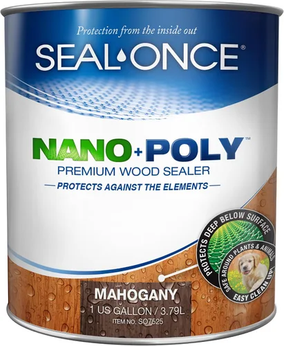 Vista 30 de Sellador Seal-Once Nano+Poly de madera penetrante con poliuretano, sellador impermeable de alta calidad, 1 galón, negro Sellador impermeable