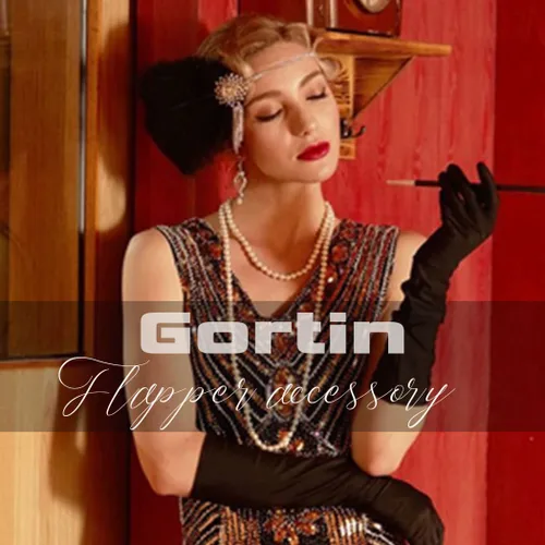 Vista 7 de GORTIN Diadema Art Deco con clip de plumas negras de los años 20 con diamantes de imitación de pavo real para mujeres, niñas, fiestas, bailes