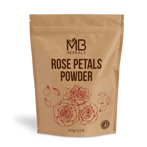 Vista 3 de MB Herbals Polvo de rosa de 3.5 onzas (3.53 oz) Para paquetes faciales y formulaciones de máscara facial 100% puro y natural Sin conservantes