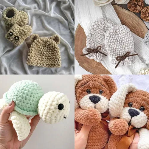 Vista 5 de Hilo de Terciopelo Suave Chenille para Ganchillo Super Voluminoso (100g-3.50oz) (68m-74.3 yds) Hilo para Manta de Bebé para Tejer Amigurumi Hilo