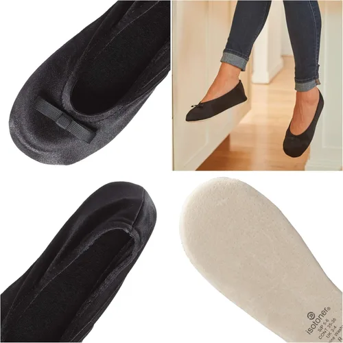 Vista 5 de isotoner - Zapatos satinados para bailarinas, con moño, suela de gamuza, blanco