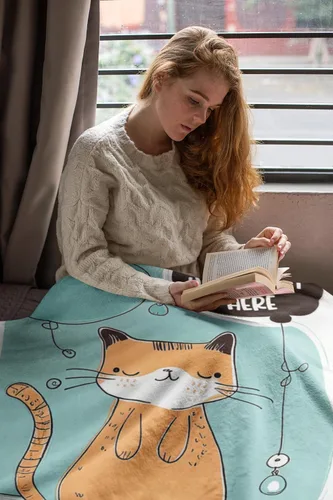 Vista 4 de Personalized Baby Blankets for Girls and Boy - Unique Cat, Birthday Gifts for Cat Lovers, Cat Dad Gifts for Men, and Funny Cat Gifts for Women 30" x