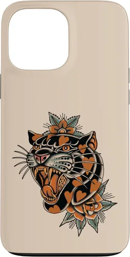 Vista 24 de American Traditional Panther with Hearts Old School Tattoo Case para iPhone 17
