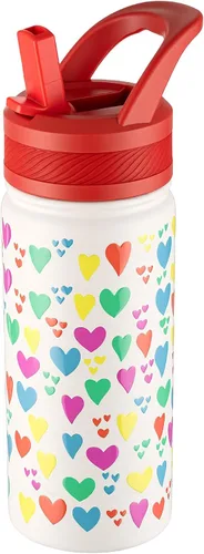 Vista 20 de Fanhaw Botella de Agua Aislada para Niños de 18 Oz con Tapa de Pajita – Acero Inoxidable de Doble Pared al Vacío, A Prueba de Fugas, Botellas